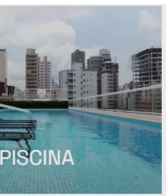 Perspectiva artística da piscina com deck e solarium do Residencial Plácido Carvalho